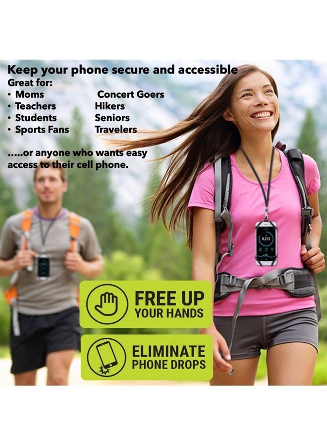 Gear Beast Universal Cell Phone Lanyard - Silicone Cell Phone Holder for Walking w/Neck ﻿Strap, Black - Image 2