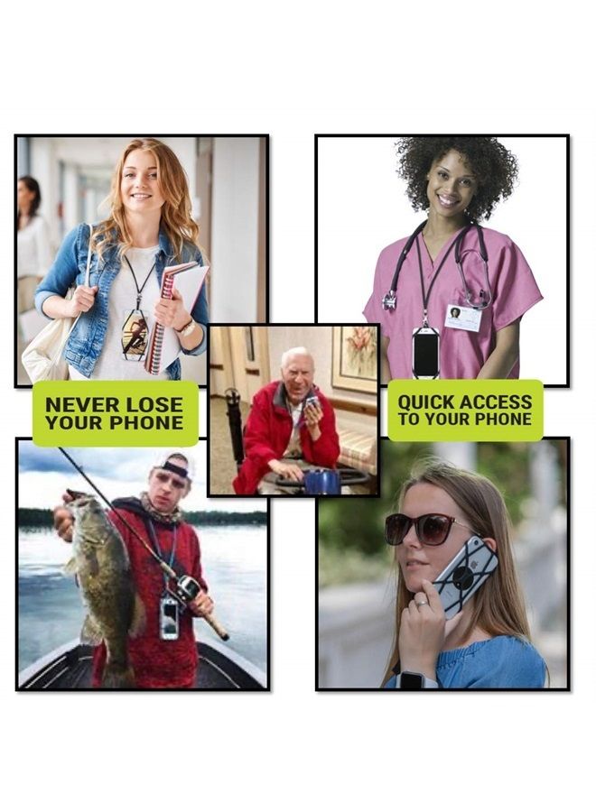 Gear Beast Universal Cell Phone Lanyard - Silicone Cell Phone Holder for Walking w/Neck ﻿Strap, Black - Image 3