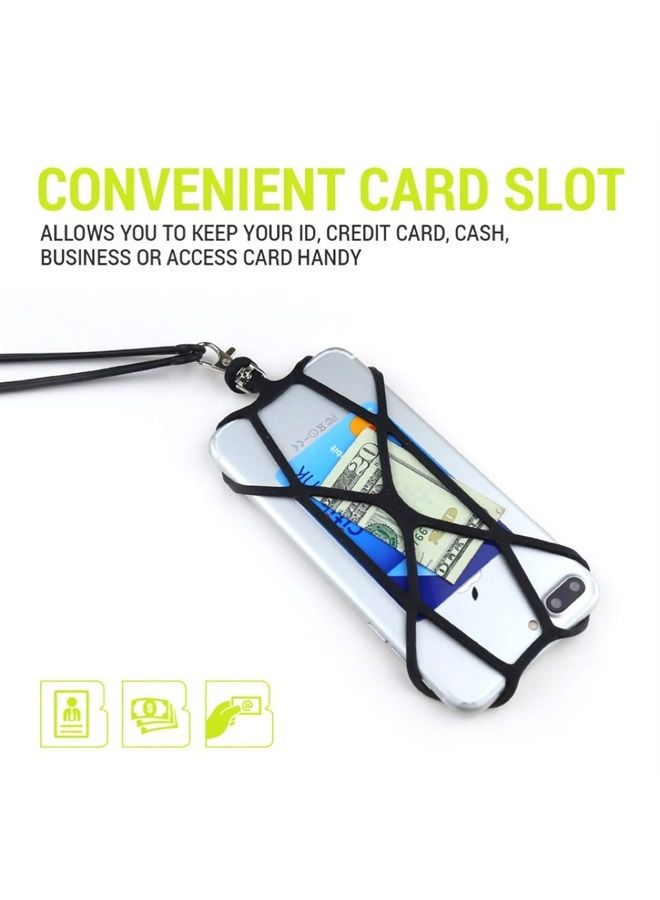 Gear Beast Universal Cell Phone Lanyard - Silicone Cell Phone Holder for Walking w/Neck ﻿Strap, Black - Image 4
