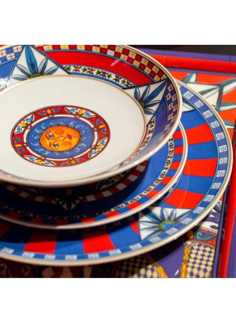 Baci milano Sole Mio Red Blue Porcelain Serving Plate 30 cm  - Image 2
