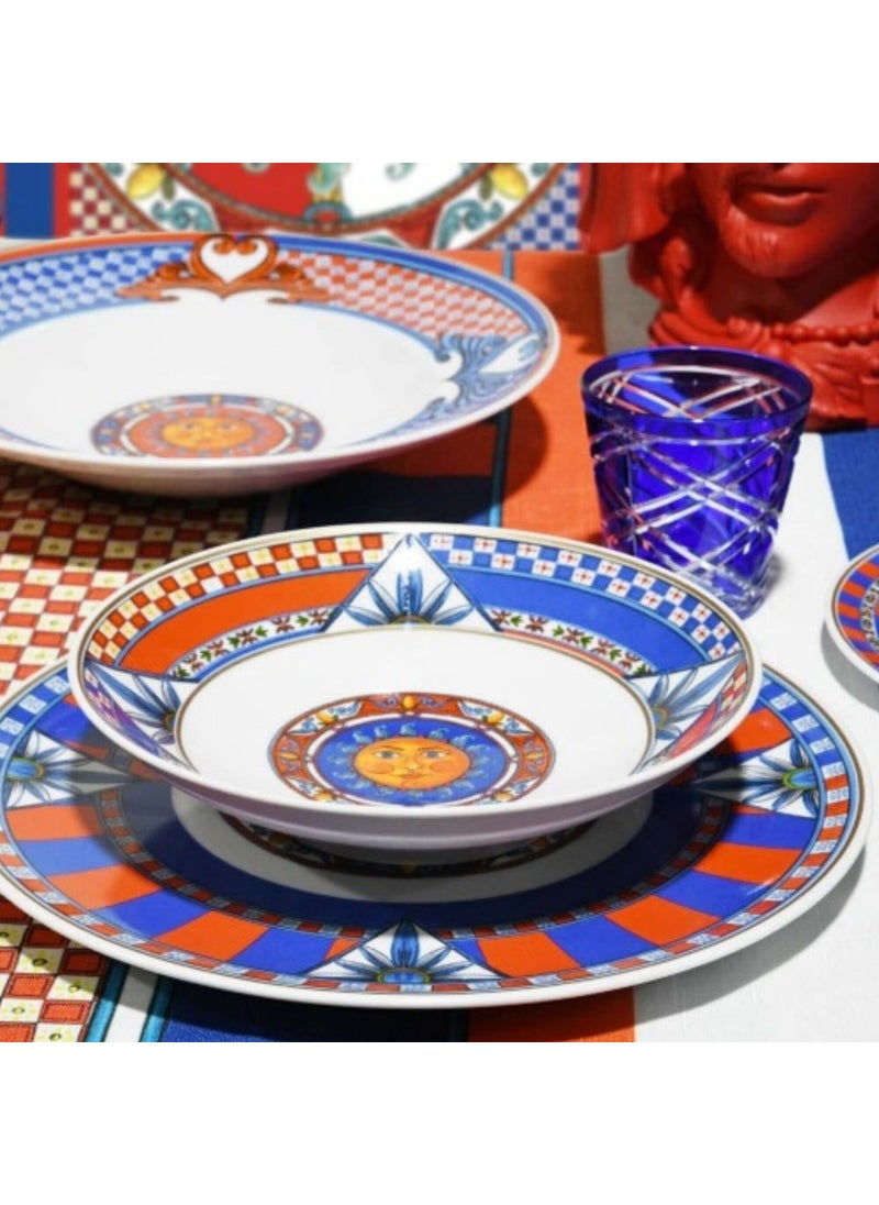 Baci milano Sole Mio Red Blue Porcelain Serving Plate 30 cm  - Image 3
