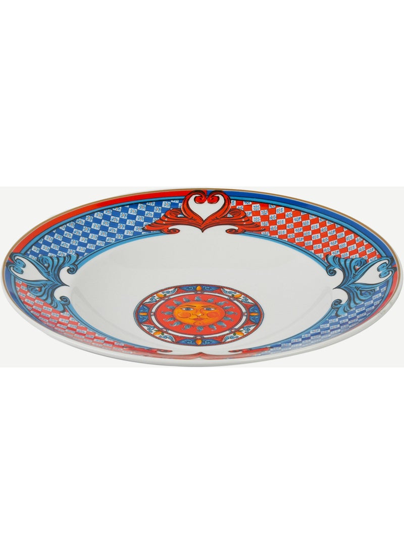 Baci milano Sole Mio Red Blue Porcelain Serving Plate 30 cm  - Image 1