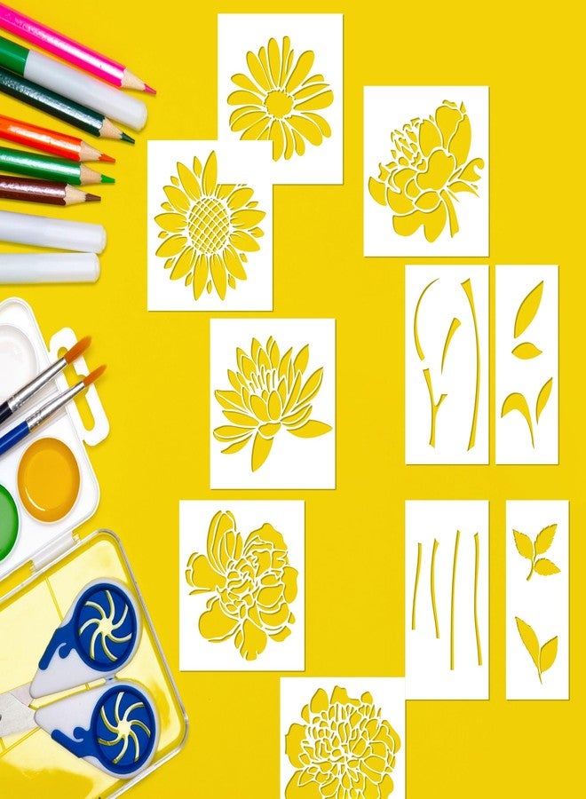 Keluna Large Flower Stencils for Painting - Wall Stencils for Painting Large Pattern on Wood Fence Garden Sunflower Peony Design - Image 5