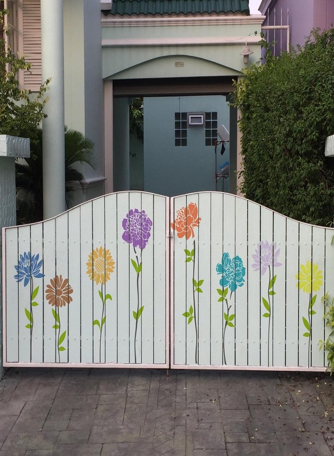 Keluna Large Flower Stencils for Painting - Wall Stencils for Painting Large Pattern on Wood Fence Garden Sunflower Peony Design - Image 4