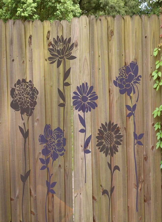 Keluna Large Flower Stencils for Painting - Wall Stencils for Painting Large Pattern on Wood Fence Garden Sunflower Peony Design - Image 3
