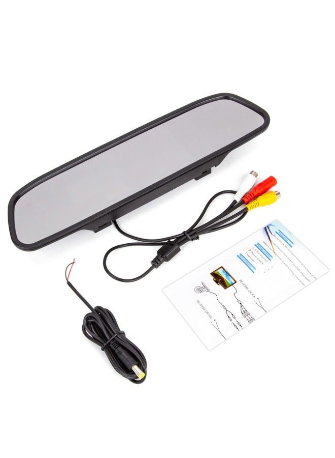 Yasoca 4.3 inch Car Video Monitor Auto Rear View Mirror LCD Screen 12V-24V Universal Mount Clip-On Current Mirror for Backup Camera/Front Camera/Media Player/Safety Driving 2 Ways RCA Input - Image 4