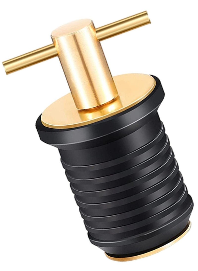 SYOSI SYOSI, Marine Boat T-Handle Drain Plug, Twist-Turn Rubber Plug, Brass Handle Drain Plug Fit for Boating Yacht Kayak Boat Plumbing  - Image 1