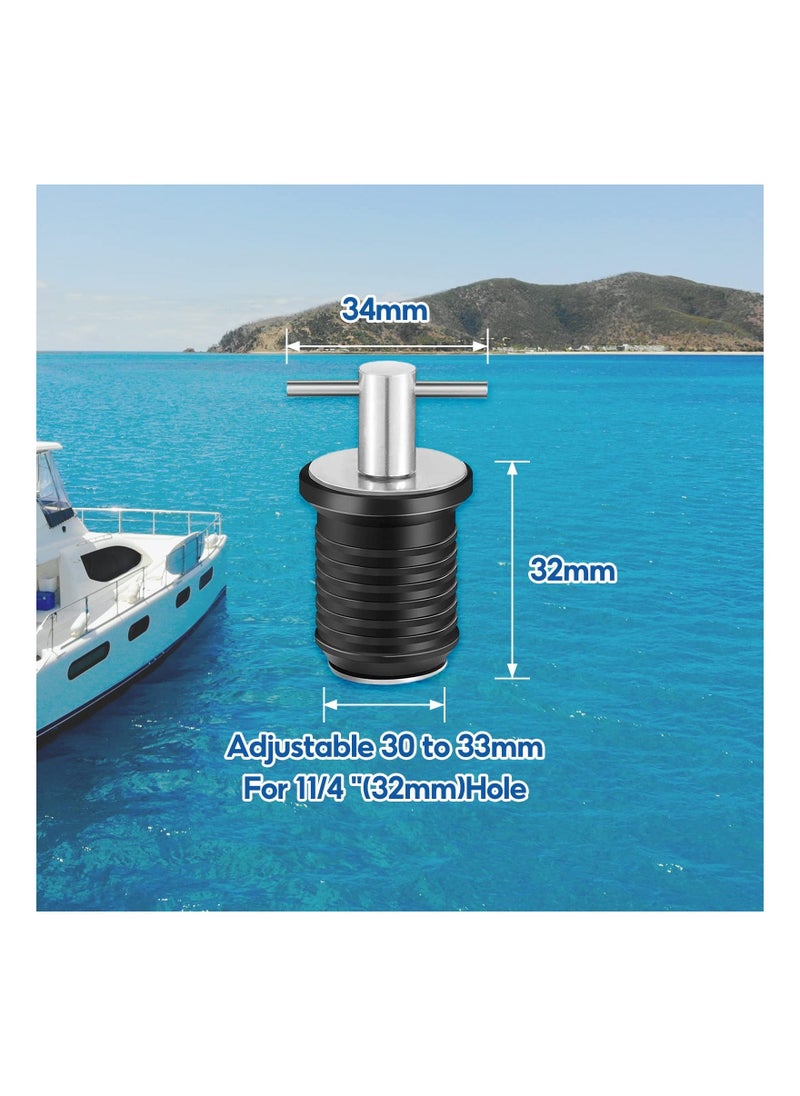 SYOSI SYOSI, Marine Boat T-Handle Drain Plug, Twist-Turn Rubber Plug, Brass Handle Drain Plug Fit for Boating Yacht Kayak Boat Plumbing  - Image 3