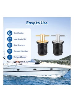 SYOSI SYOSI, Marine Boat T-Handle Drain Plug, Twist-Turn Rubber Plug, Brass Handle Drain Plug Fit for Boating Yacht Kayak Boat Plumbing  - Image 2
