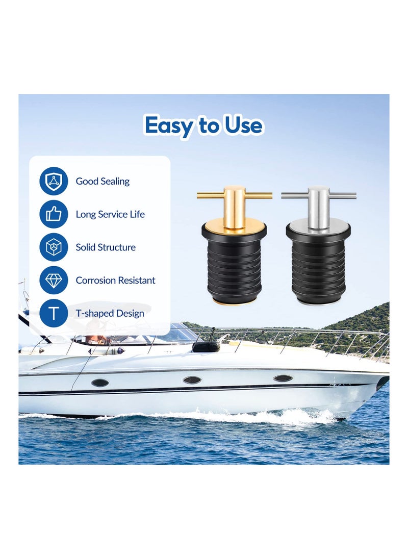 SYOSI SYOSI, Marine Boat T-Handle Drain Plug, Twist-Turn Rubber Plug, Brass Handle Drain Plug Fit for Boating Yacht Kayak Boat Plumbing  - Image 2