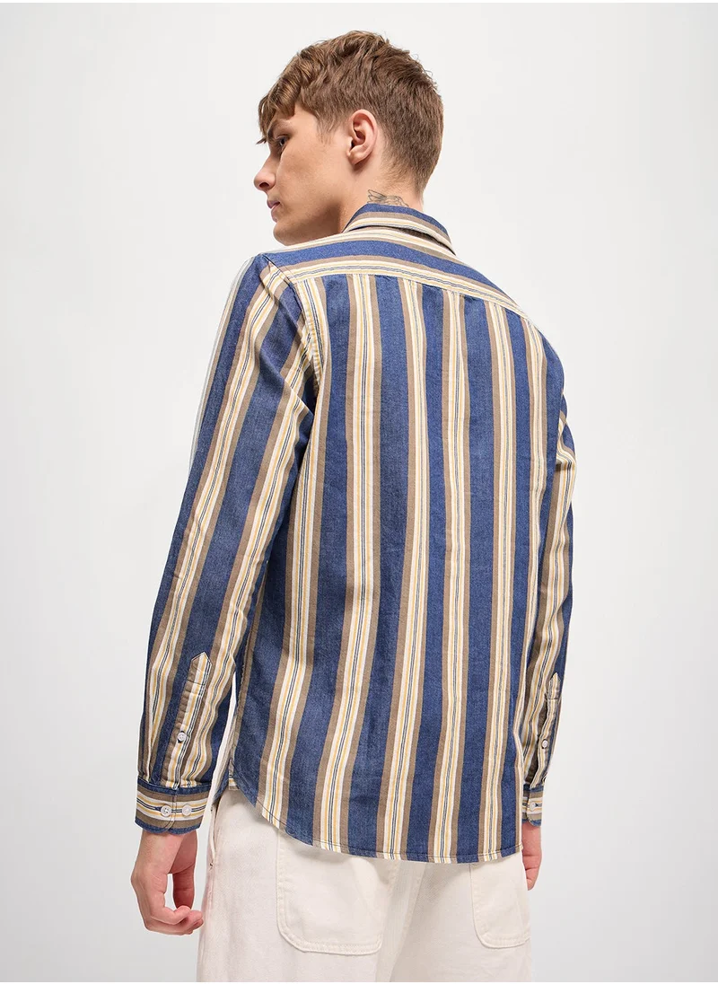 ذا بير هاوس Men's Cotton Shirt | Casual & Formal Long Sleeve Slim Fit | Classic Button-Down, Office & Everyday Wear, Comfortable & Breathable Fabric