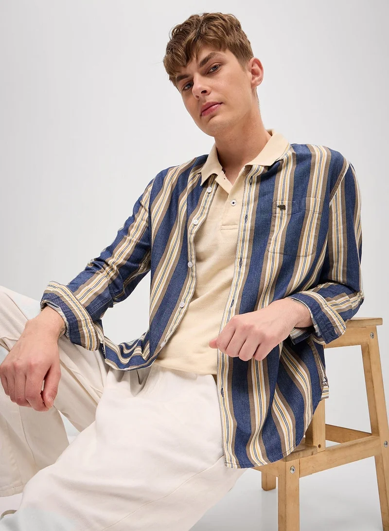 THE BEAR HOUSE  Men's Cotton Shirt | Casual & Formal Long Sleeve Slim Fit | Classic Button-Down, Office & Everyday Wear, Comfortable & Breathable Fabric for Men | Best Price UAE