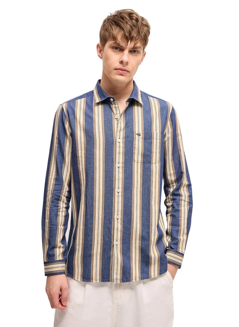 THE BEAR HOUSE  Men's Cotton Shirt | Casual & Formal Long Sleeve Slim Fit | Classic Button-Down, Office & Everyday Wear, Comfortable & Breathable Fabric for Men | Best Price UAE