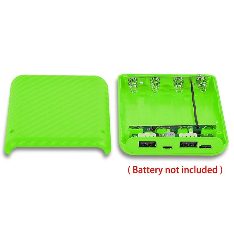 Green 4 Slots 18650 Battery Box Case DIY Power Bank Charger Shell Mini Solderless Power Supply Housing - Image 1