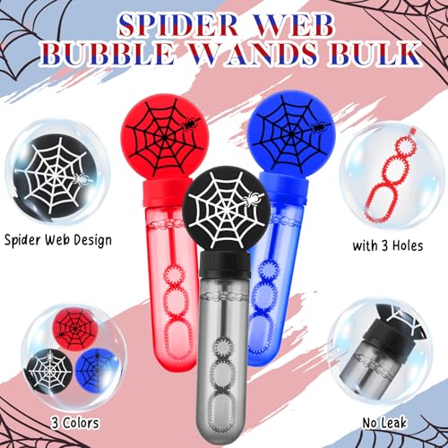 Rotatingpals 24 Pcs Spider Web Bubble Wands Mini Bubble Party Favor Toys for Kids Toddlers Birthday Goody Bag Stuffer Filler Summer Outdoor Classroom Reward Gifts - Image 5