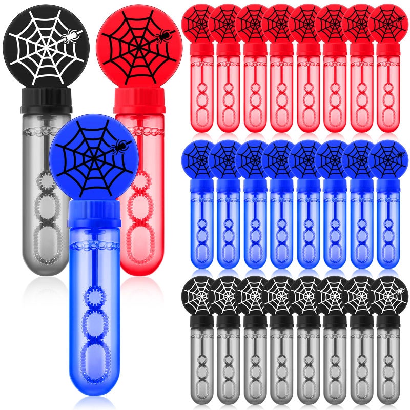 Rotatingpals 24 Pcs Spider Web Bubble Wands Mini Bubble Party Favor Toys for Kids Toddlers Birthday Goody Bag Stuffer Filler Summer Outdoor Classroom Reward Gifts - Image 3