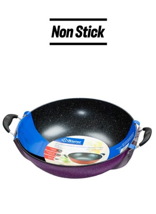 Non-Stick Granite Wok 2 Side Handle 34Cm Insulated Bowl Great Bowl For Holiday Dinner Keeps Food Hot Fresh For Long Hours, Black Purple Color. - pzsku/ZE3B53B5FA1E42DB80D79Z/45/_/1739789515/c54d327c-6cf8-492e-ba0f-363015cf671f