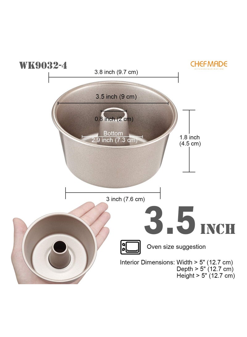 chefmade Mini Angel Food Pan Set 3.5 Inch 4Pcs - Image 2