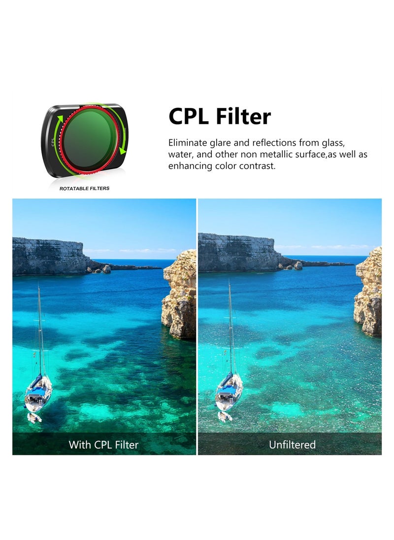 KASTWAVE - ND Filters Set for DJI Osmo Pocket 3 Creator Combo Accessories 6 Pack CPL,ND 8,ND 16,ND 32,ND 64,ND256 Magnetic Aluminum Version - Image 1
