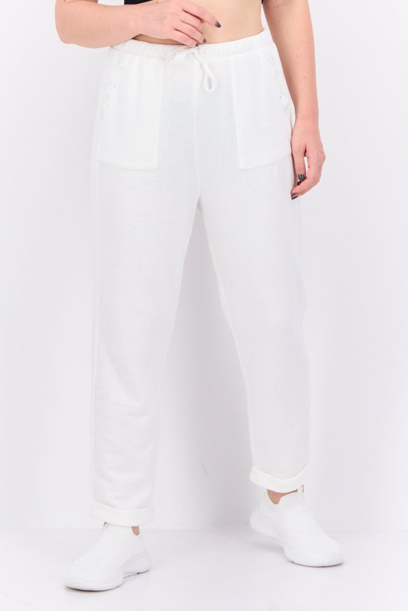 Splendid Women Regular Fit Eyelet Detail Taper Pants, White  - Image 1