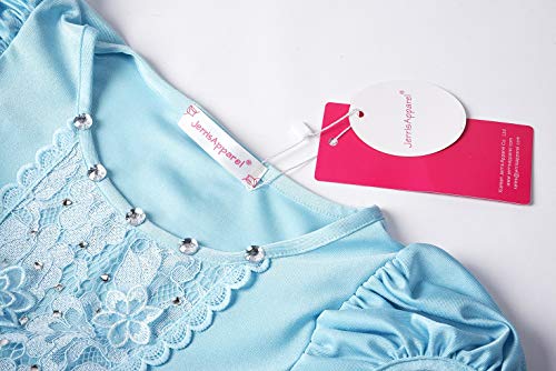 JerrisApparel Girls Princess Costume Puff Sleeve Fancy Birthday Party Dress up (5, Blue with Accessories) - Image 4