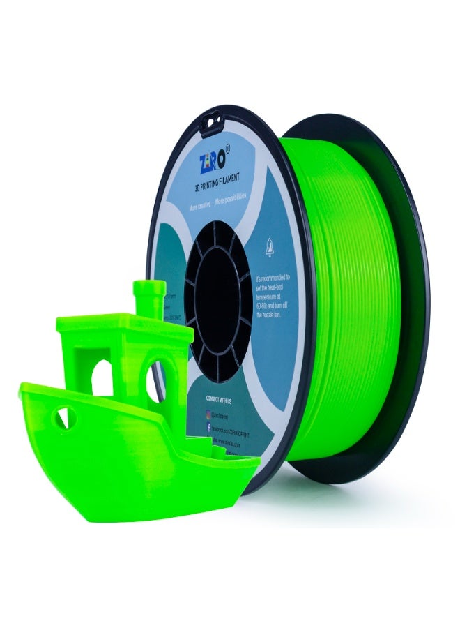 ZIRO PETG 3D Printer Filament, 1.75mm Diameter, 1kg Spool, Low Warping, No Odor, GREEN - Image 2