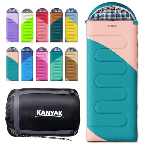KANYAK Camping 32 Sleeping Bags for Adults Kids Teens Cold Weather Warm Sleeping Bag Winter for 34 Season Camping Camping Gear Equipment Traveling and Outdoors