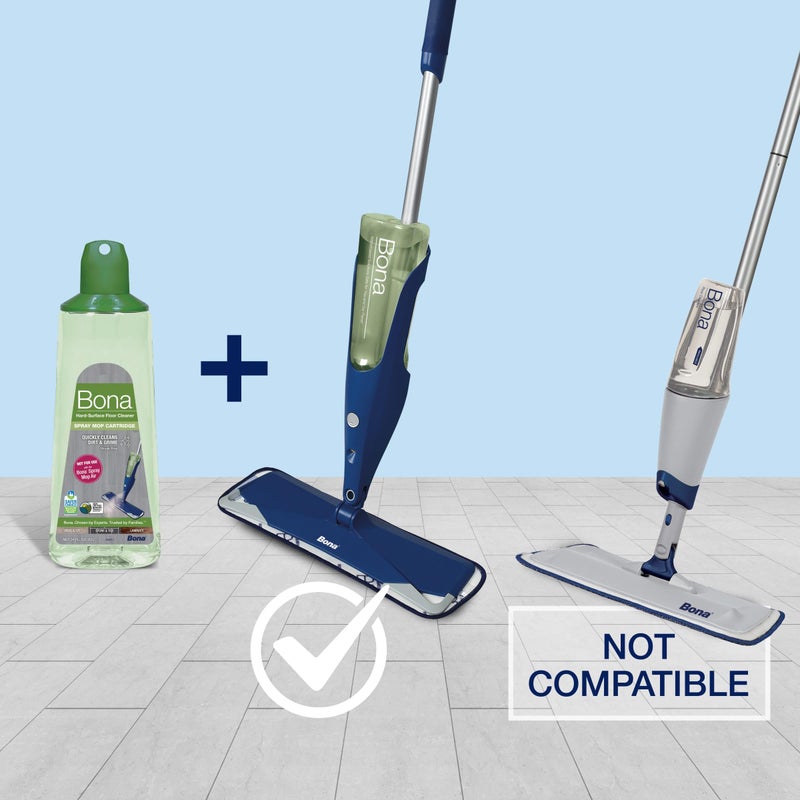 Bona Multi-Surface Hard Floor Cleaner Spray Mop Cartridge - 34 fl oz - Unscented - Refillable - Residue-Free Floor Cleaning Solution for Bona Spray Mops - Stone, Tile, Laminate, and Vinyl Floors - Image 1