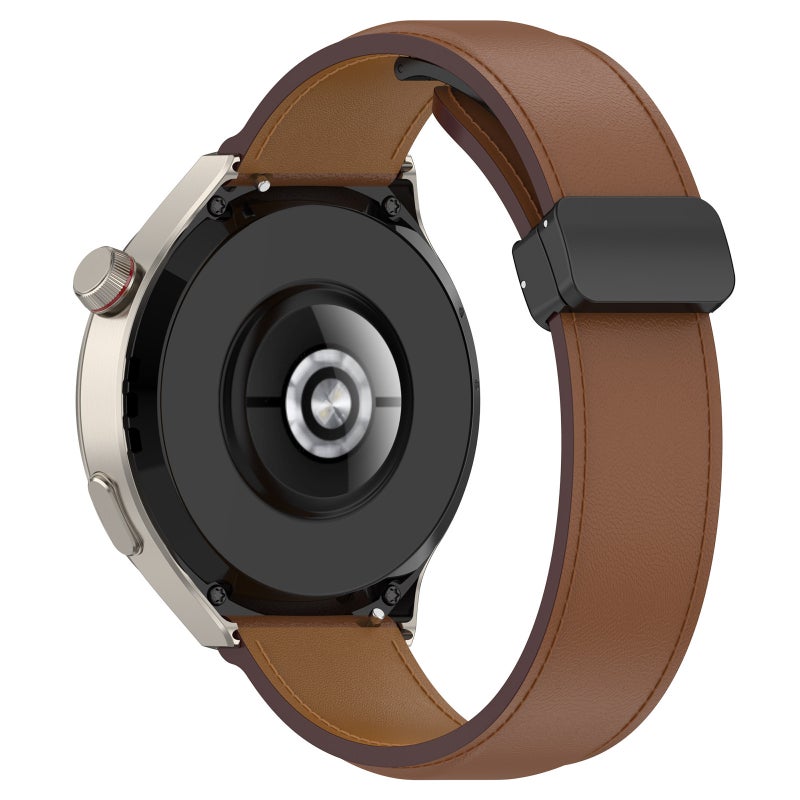erorex For Huawei Watch 4 / Watch 4 Pro Folding Buckle Genuine Leather Watch Band(Brown) - Image 2