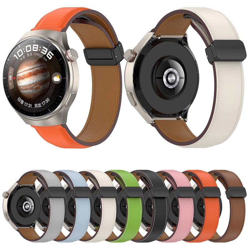 erorex For Huawei Watch 4 / Watch 4 Pro Folding Buckle Genuine Leather Watch Band(Brown) - Image 5