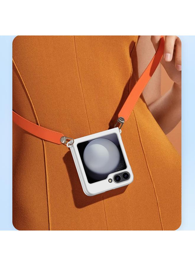 إيروريكس جراب لهاتف Samsung Galaxy Z Flip5 بلون متدرج وملمس جلدي وغطاء كامل مقاوم للصدمات - Image 3