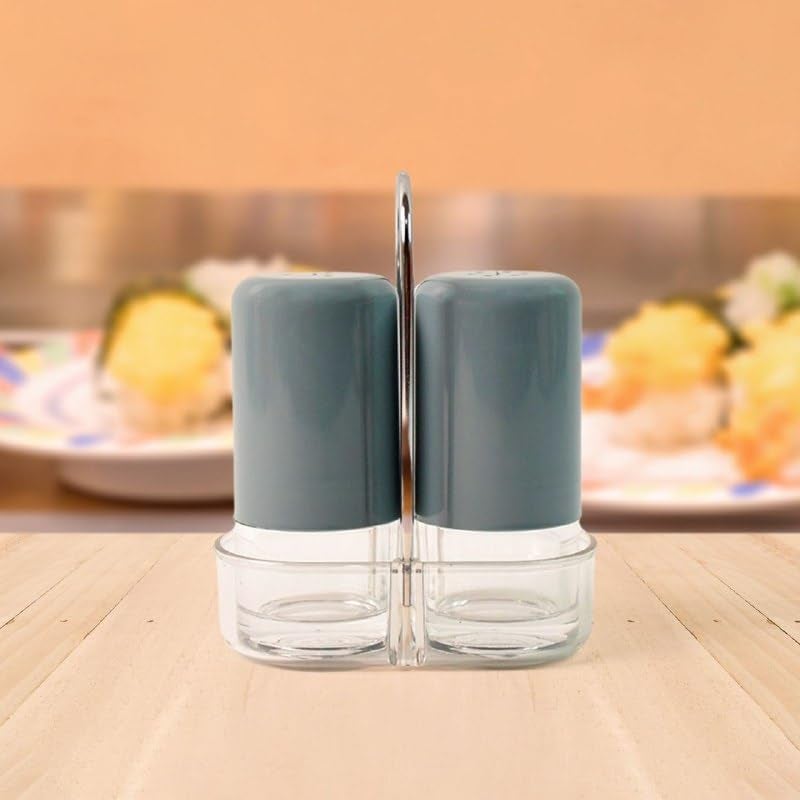 Simplyhut Salt & Pepper Shaker Set - 2Pcs Acrylic Spice Dispenser with Stand for Holding Masala Container Jar, Salt & Pepper Sprinkler Namakdani for Dining Table, Home Kitchen & Restaurant(Multi) - Image 3