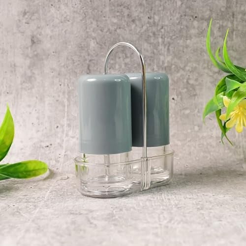 Simplyhut Salt & Pepper Shaker Set - 2Pcs Acrylic Spice Dispenser with Stand for Holding Masala Container Jar, Salt & Pepper Sprinkler Namakdani for Dining Table, Home Kitchen & Restaurant(Multi) - Image 5
