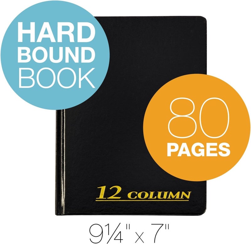 Adams 12-Column Account Book, 7 x 9.25 Inches, Black, 80 Pages - Image 2