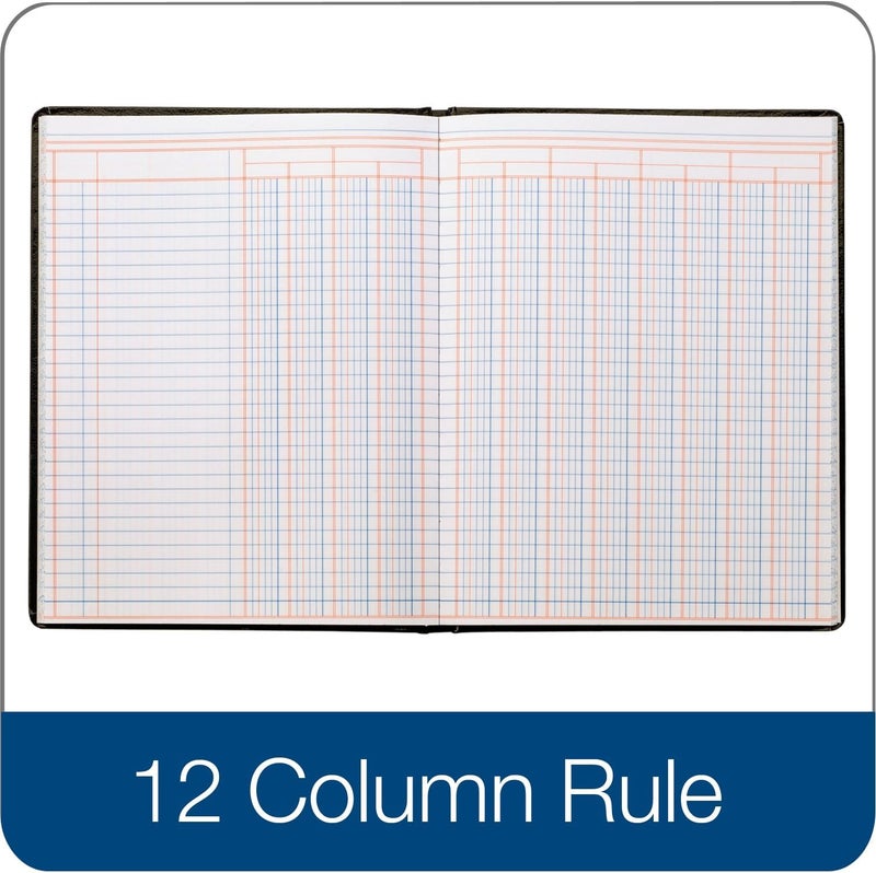 Adams 12-Column Account Book, 7 x 9.25 Inches, Black, 80 Pages - Image 3