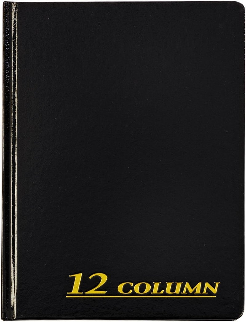 Adams 12-Column Account Book, 7 x 9.25 Inches, Black, 80 Pages - Image 1