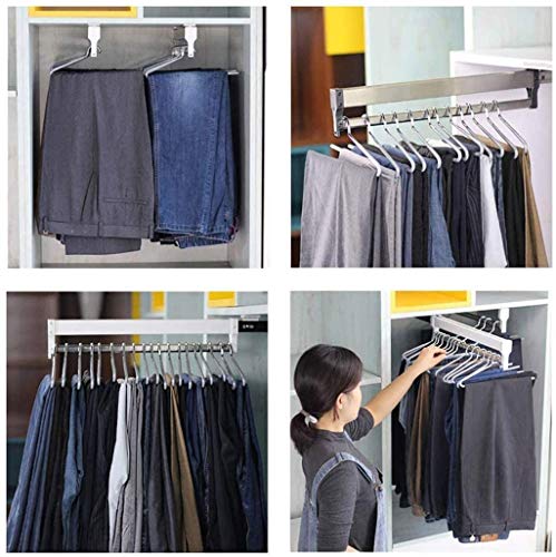 FKKPRVAX Closet Clothes Hanger Rail,Pull-Out Closet Rod 30-60cm,Wardrobe Clothing Rail,Closet Organizer Rack for Pants and Coat (350MM/13.7INCH) - Image 4