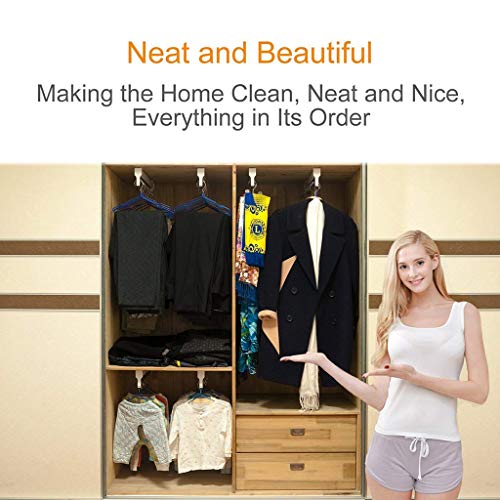FKKPRVAX Closet Clothes Hanger Rail,Pull-Out Closet Rod 30-60cm,Wardrobe Clothing Rail,Closet Organizer Rack for Pants and Coat (350MM/13.7INCH) - Image 5