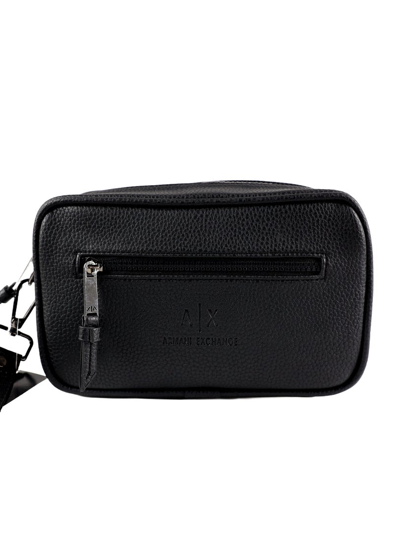 Armani Exchange Black Leather Clutch Bag