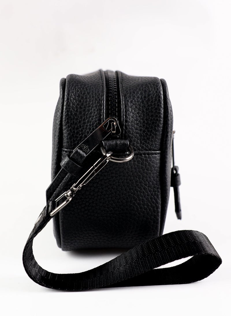 Armani Exchange Black Leather Clutch Bag