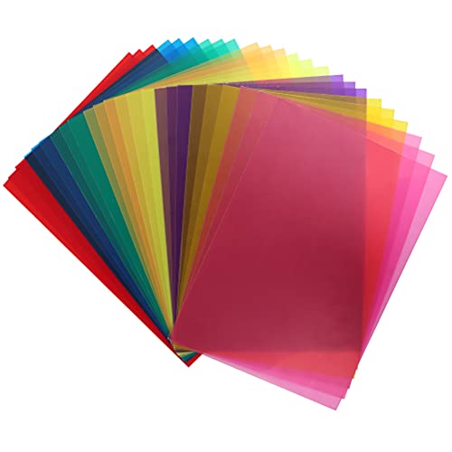 BUYGOO 24Pcs Transparent Color Correction Lighting Gel Filter - Colored Gel Light Filter Plastic Sheet, 8.5 x 11 Inch, 8 Assorted Colors - Image 1
