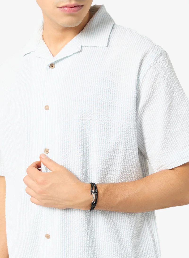 Seventy Five  Nautical Rope Bracelet With Silver-Coloured Anchor Clasp for Men | Best Price UAE