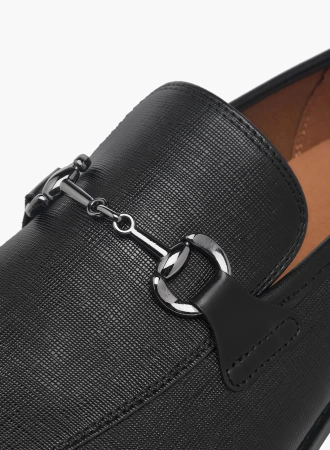 DUCHINI Men's Metal Accent Slip-On Loafers