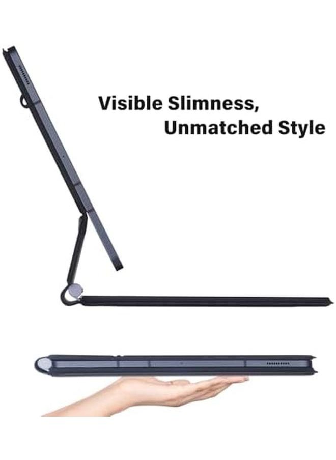 Keyboard Case For Samsung Galaxy Tab 12.4 Inch S10 Plus Plus S9 Plus Plus S9 Fe Plus S8 Plus Plus S7 Fe S7 Plus Plus Magnetic Keyboard Case With Floating Cantilever Stand Multi Touch Trackpad Backlit (Black)
