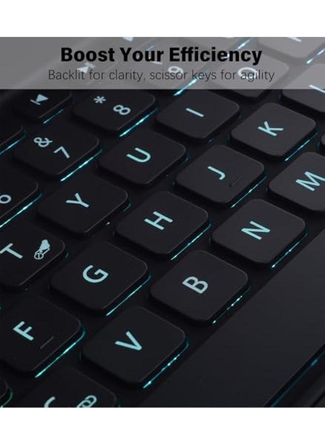 Keyboard Case For Samsung Galaxy Tab 12.4 Inch S10 Plus Plus S9 Plus Plus S9 Fe Plus S8 Plus Plus S7 Fe S7 Plus Plus Magnetic Keyboard Case With Floating Cantilever Stand Multi Touch Trackpad Backlit (Black)