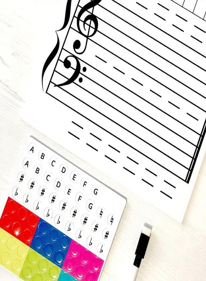 Estink Magnetic Music Notes Double Sided Dry Erase Board for Music Lessons, Piano Teacher, Music Classroom - Image 2