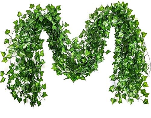 ARTSY® Artificial Ivy Garlands Leaves Greenery Hanging Vine Creeper Plants for Home Decor Door Wall Balcony Decoration Party Festival Craft | DIY | - Image 5