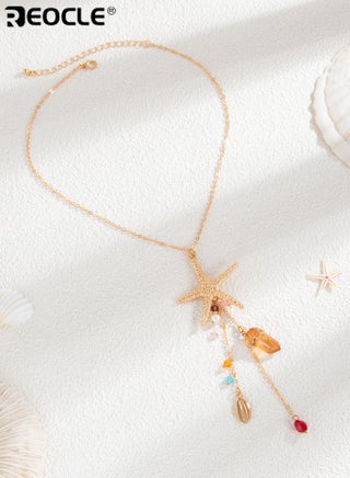 Women's Necklace Starfish Pendant Y-Shape Tassel Necklace with Natural Shell and Bead Charms Adjustable Layered Beach & Festival Jewelry - view 4