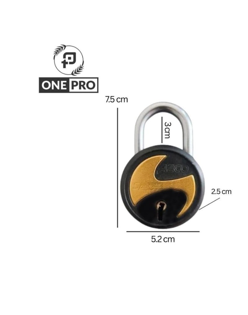 ONEPRO Azco Round Locks Multiple Keys Padlocks 52mm 65mm Steel Levers Double Locking, Strong Hardened Shackle Lock and Key for Home Door Shutter Shop Office Main Gate (6 Keys BSport 50mm Pack 1) - Image 2