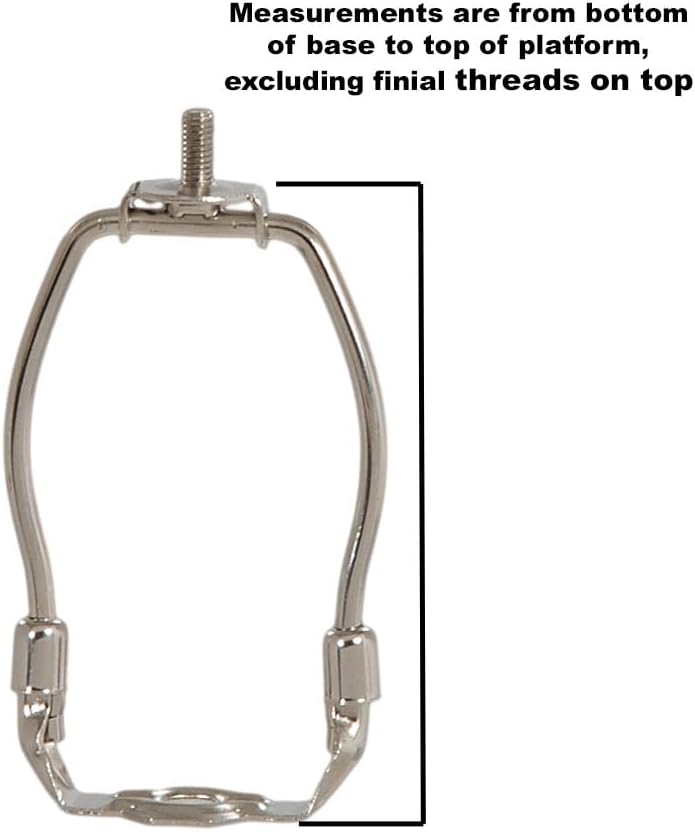 B&P Lamp حامل قيثارة ظل المصباح الصغير مقاس 5 بوصة من B&P Lamp® للمصابيح الطاولة والأرضية، بلمسة نهائية من النيكل المصقول - Image 2